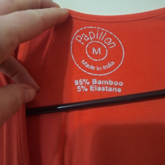 Papillon Bamboo Open Front Batwing Cardigan Orange Red Medium - Picture 3 of 8